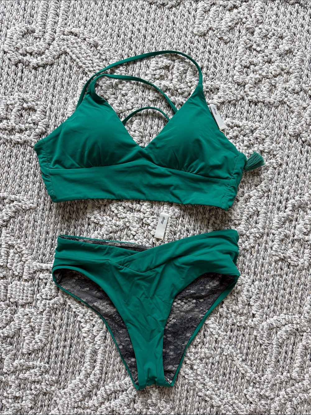 Maaji Emerald Green Reversible Crisscross Bikini Set